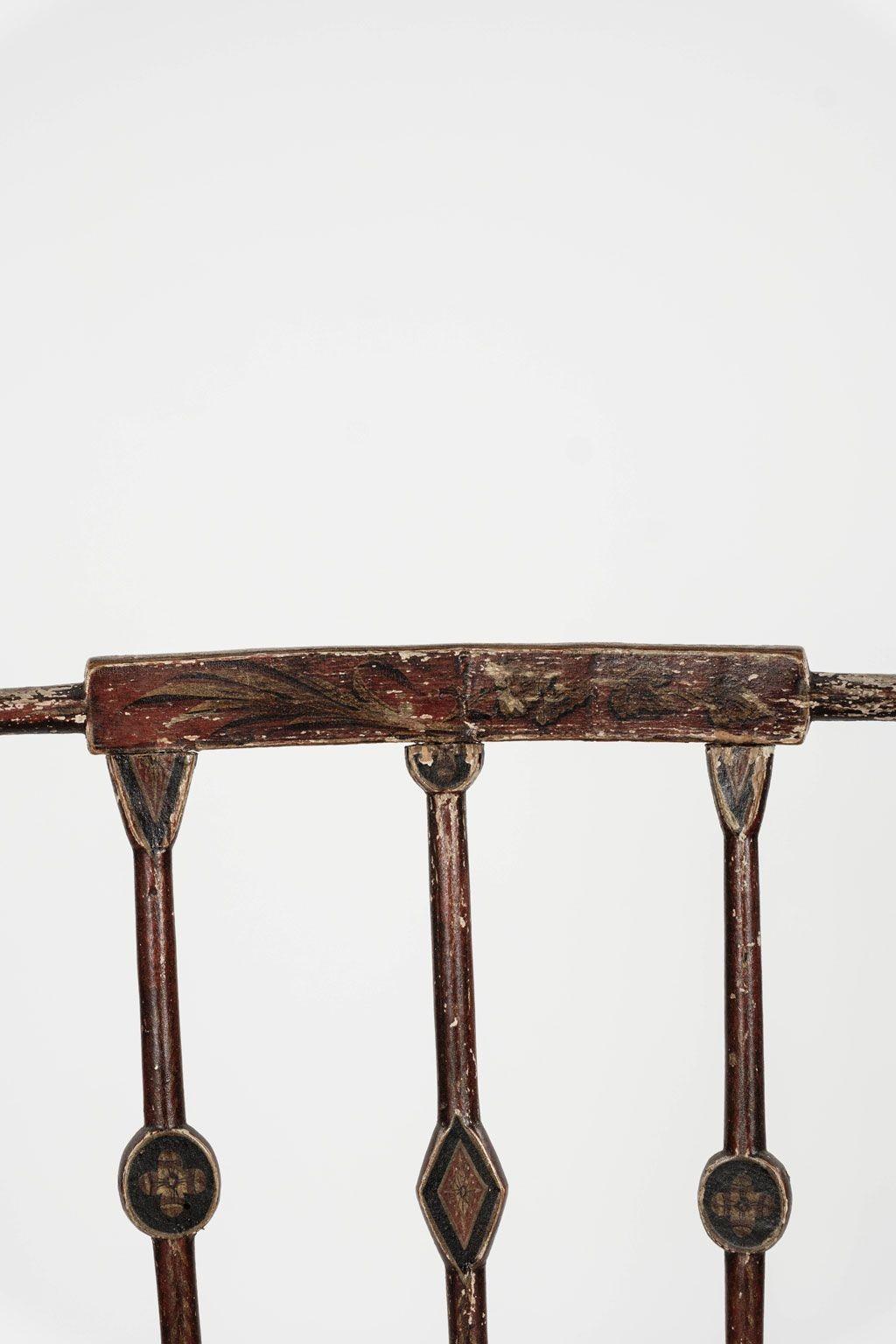 19th Century Decorative Red-Painted French Side Chair For Sale