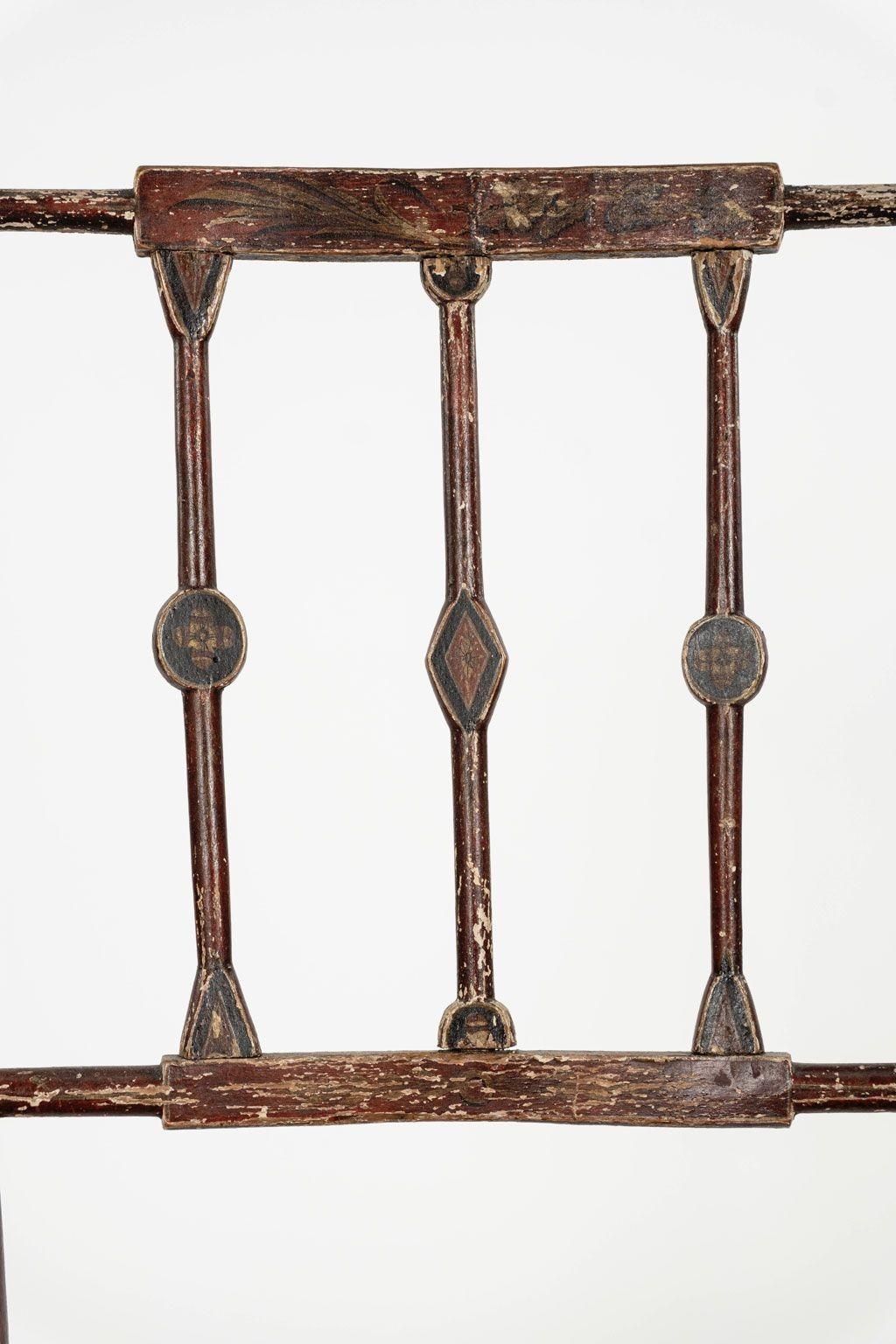 Gesso Decorative Red-Painted French Side Chair For Sale