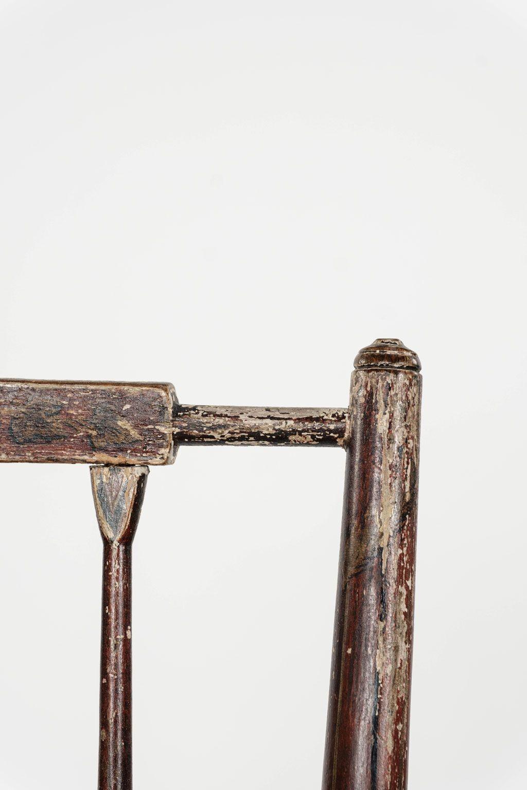 Decorative Red-Painted French Side Chair For Sale 1