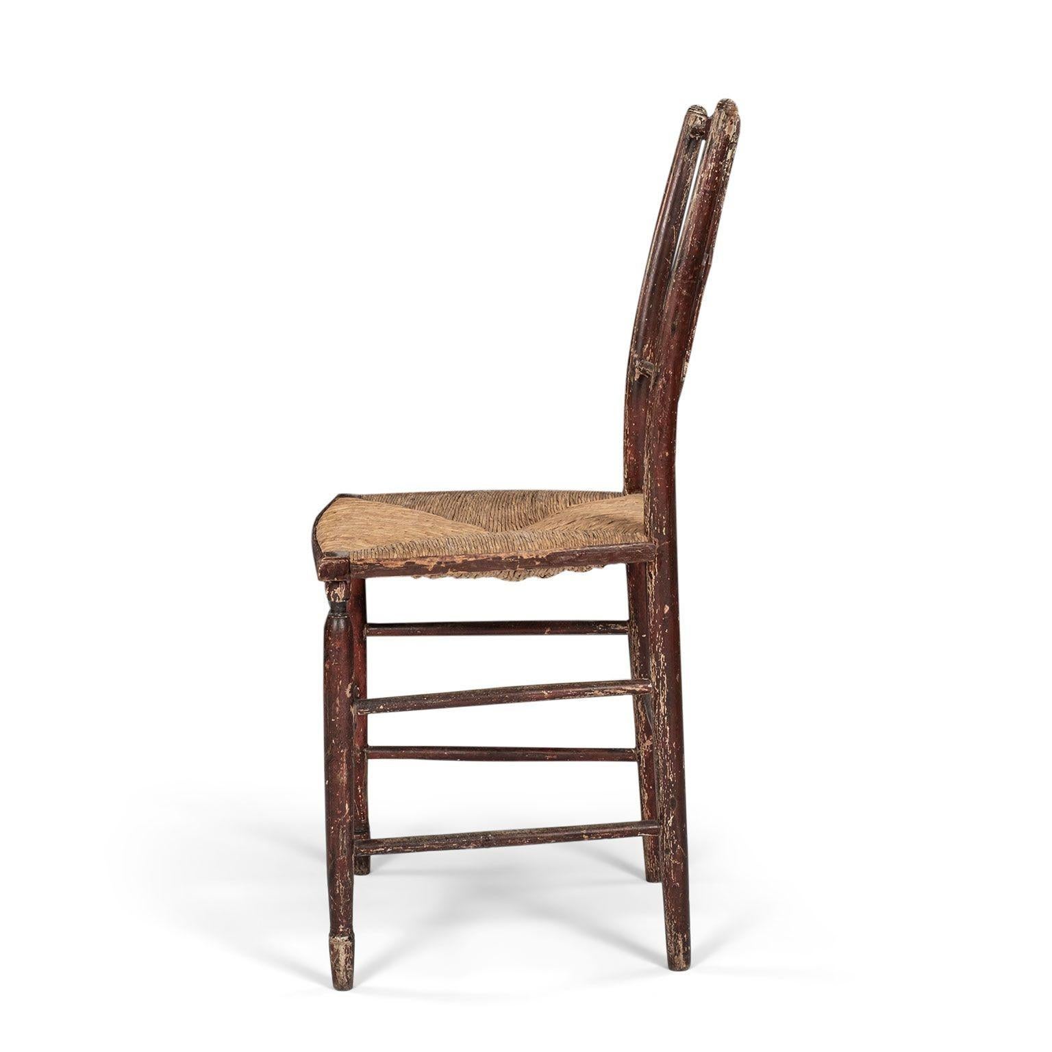 Decorative Red-Painted French Side Chair For Sale 2