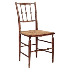 Decorative Red-Painted French Side Chair