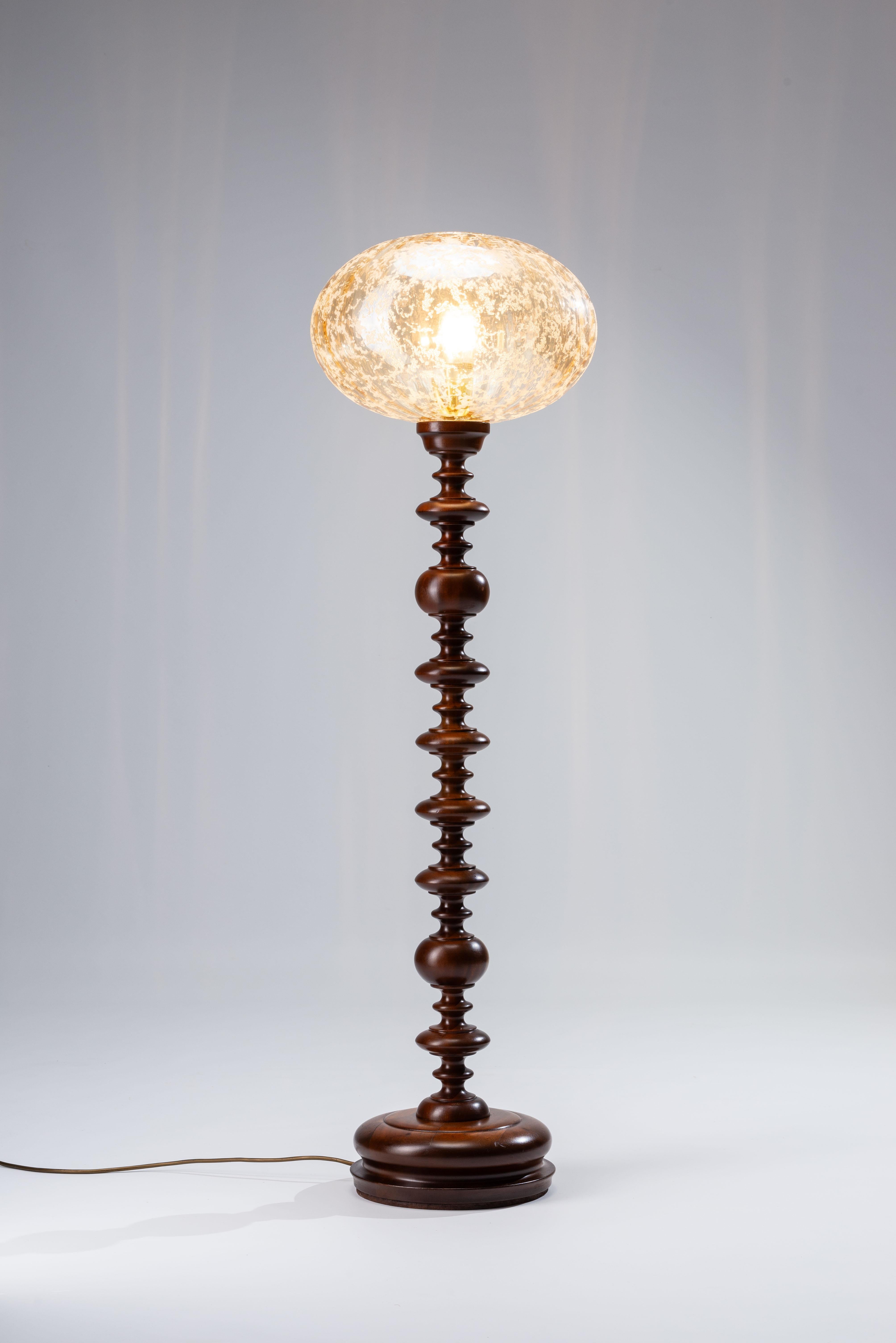 Lampada da terra decorativa a coste in vetro satinato Metà secolo Danimarca 1960 in vendita 3