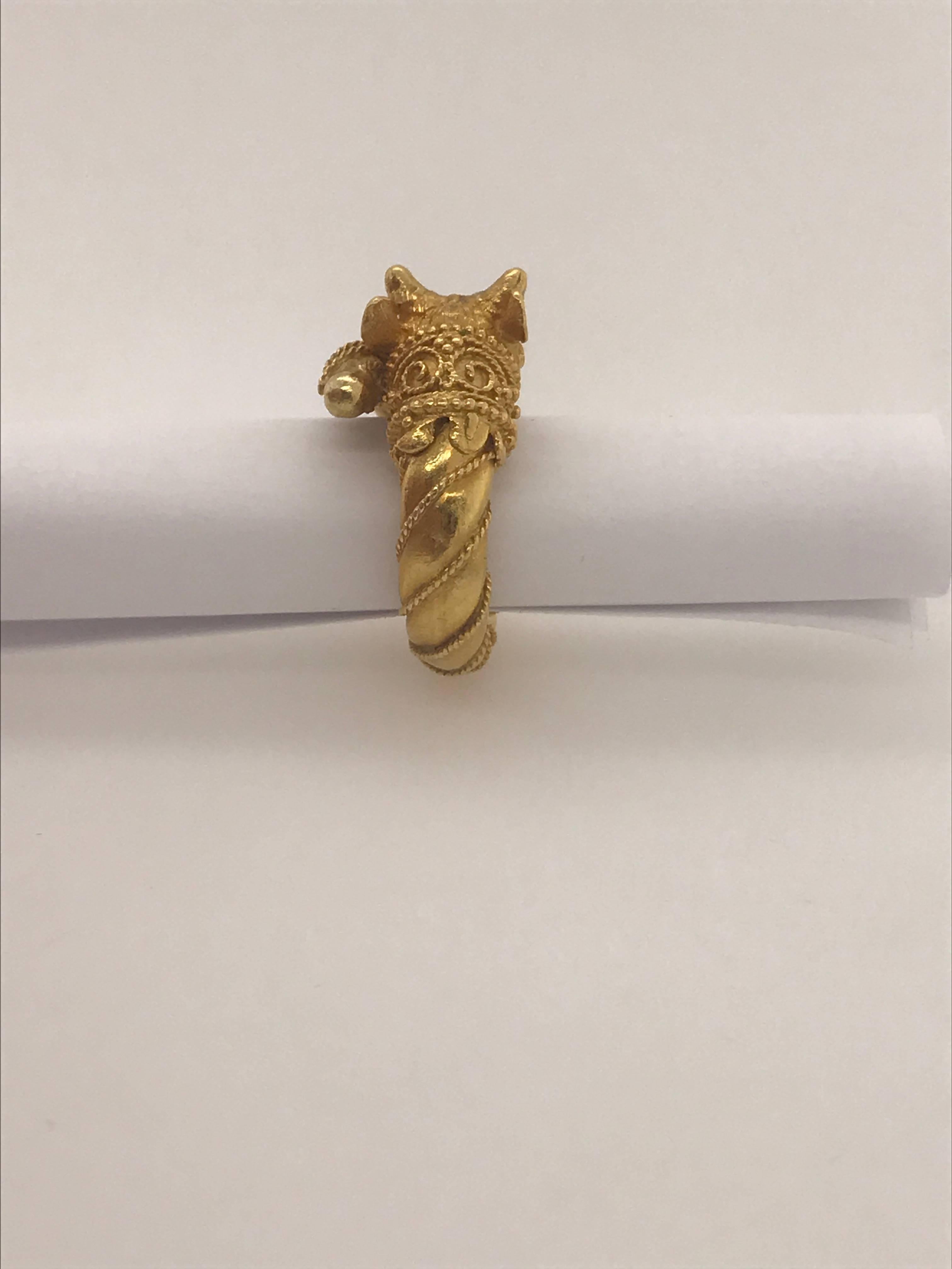 Women's Decorative Ring by Zolotas in 22 Karat Yellow Gold