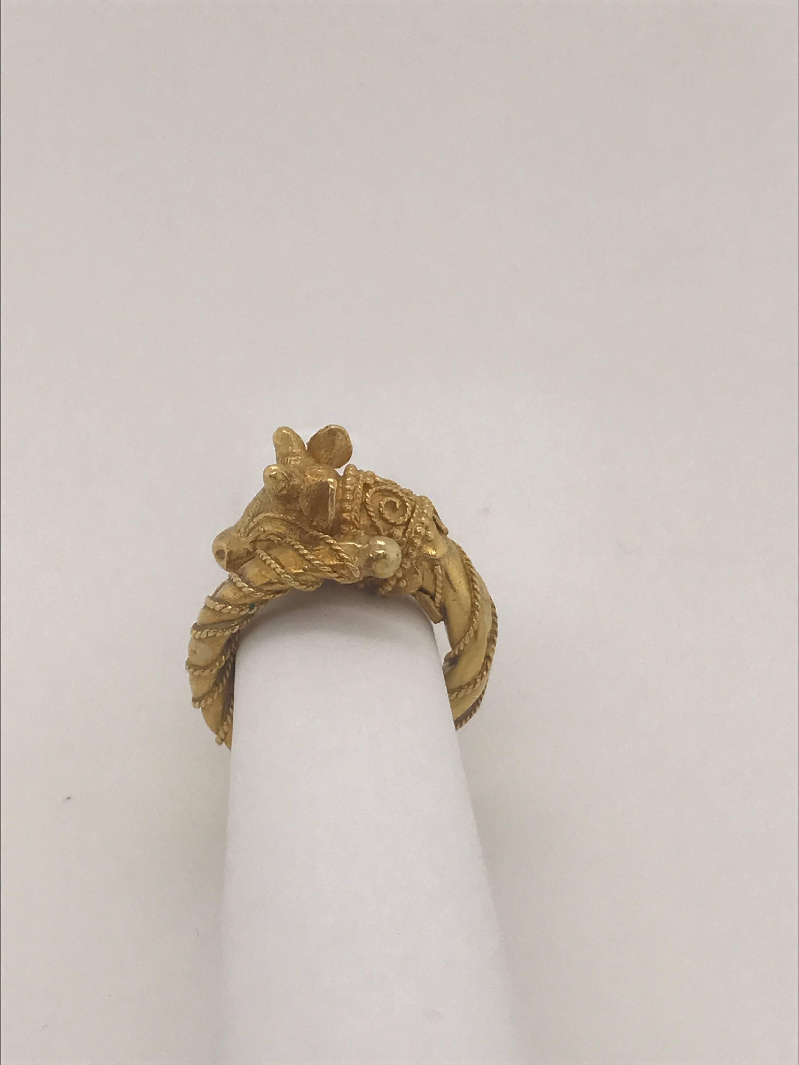 Decorative Ring by Zolotas in 22 Karat Yellow Gold 1