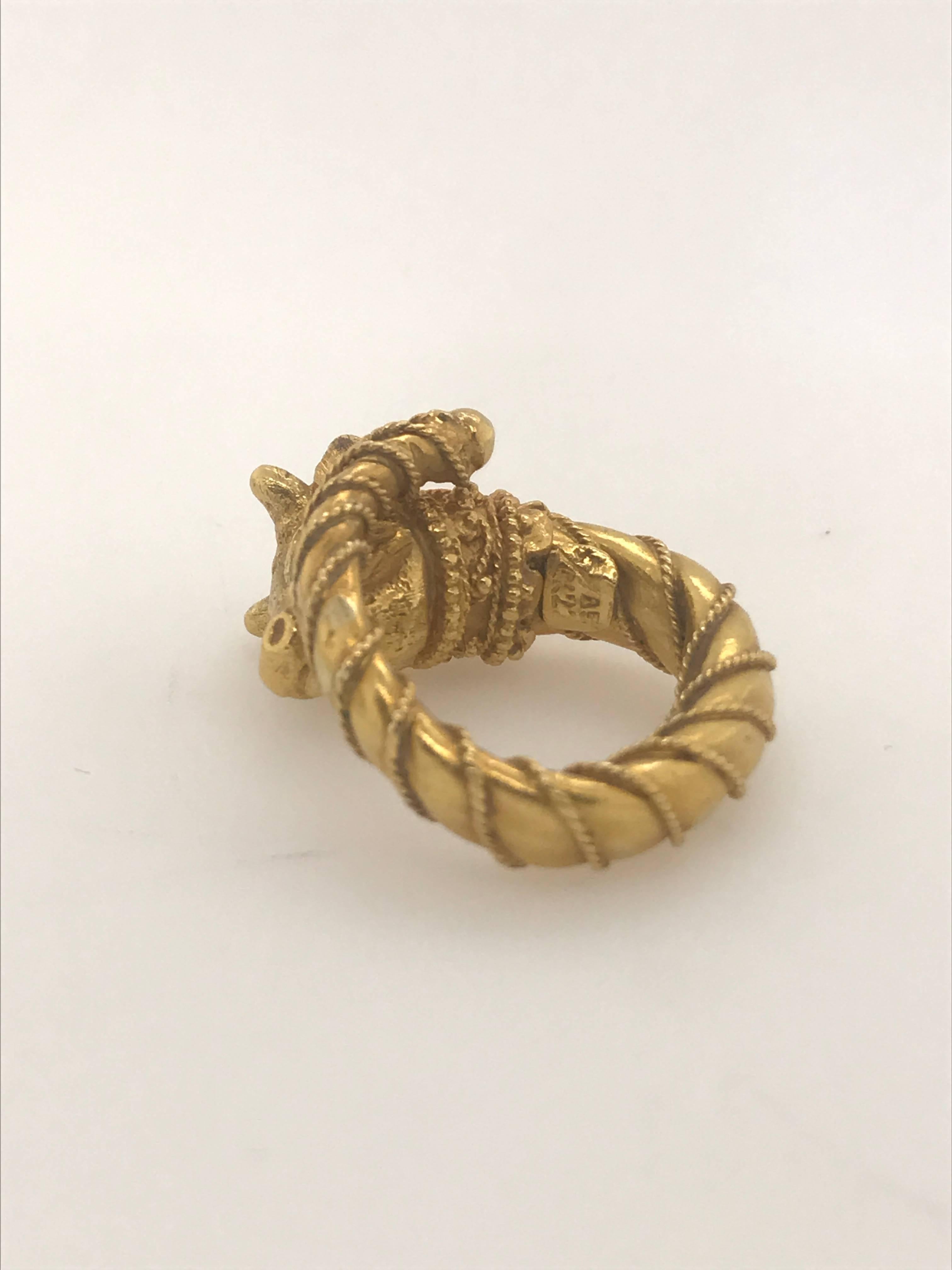 Decorative Ring by Zolotas in 22 Karat Yellow Gold 3