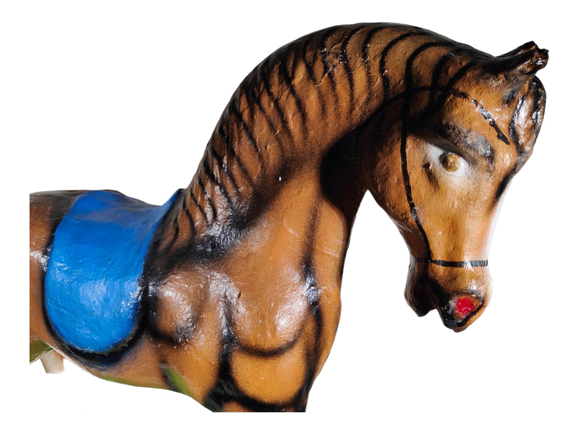 Decorative Rocking Horse Made of Papier-mâché, 1950s In Good Condition For Sale In Madrid, ES