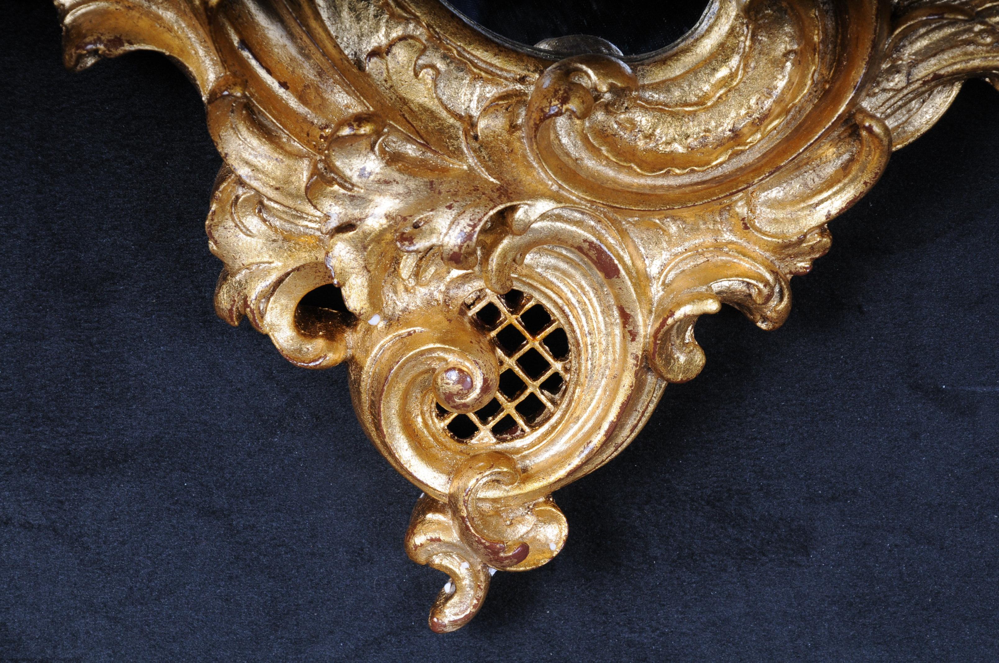 Decorative Rococo / Baroque Wall Mirror with Putti, Gilded For Sale 6