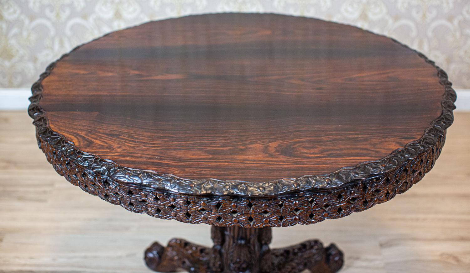 European Decorative Rosewood Table from the Turn of the 19th and 20th Centuries For Sale