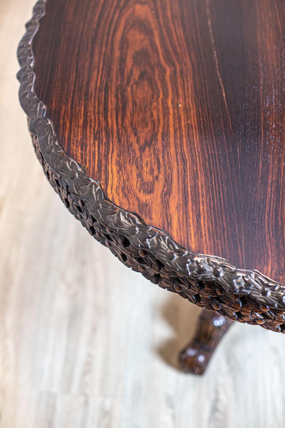19th Century Decorative Rosewood Table from the Turn of the 19th and 20th Centuries For Sale