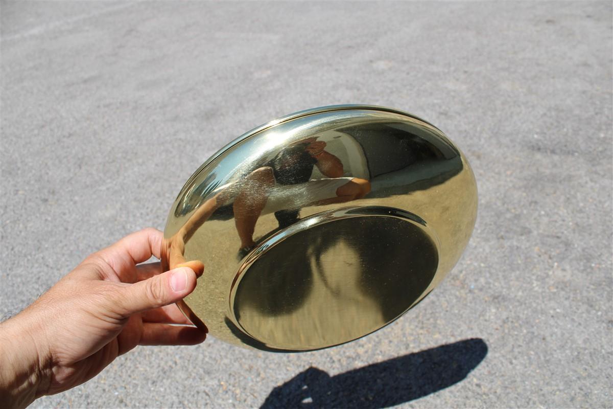 Mid-20th Century Decorative Round Brass Gold Bowl Midcentury Italian Design For Sale