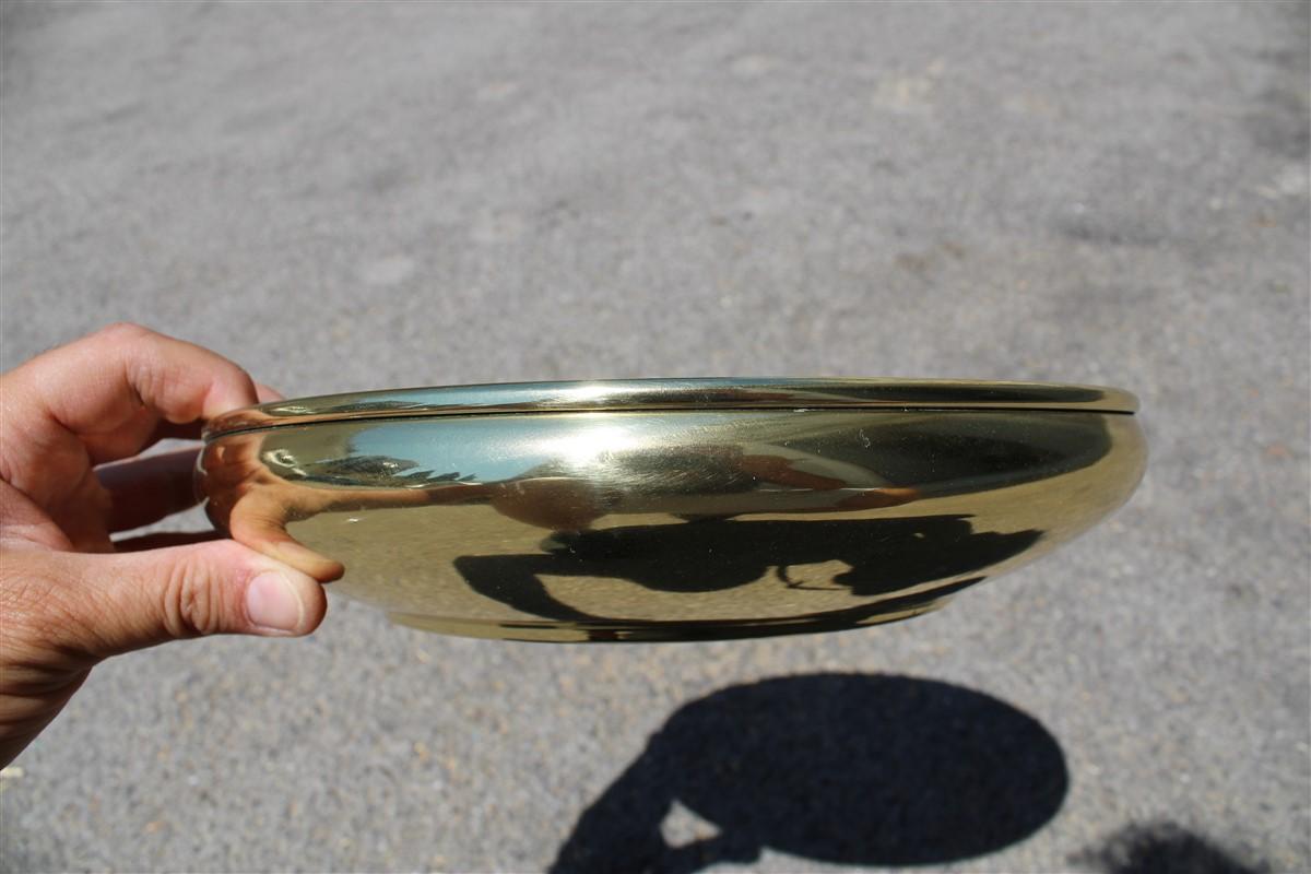 Decorative Round Brass Gold Bowl Midcentury Italian Design For Sale 1