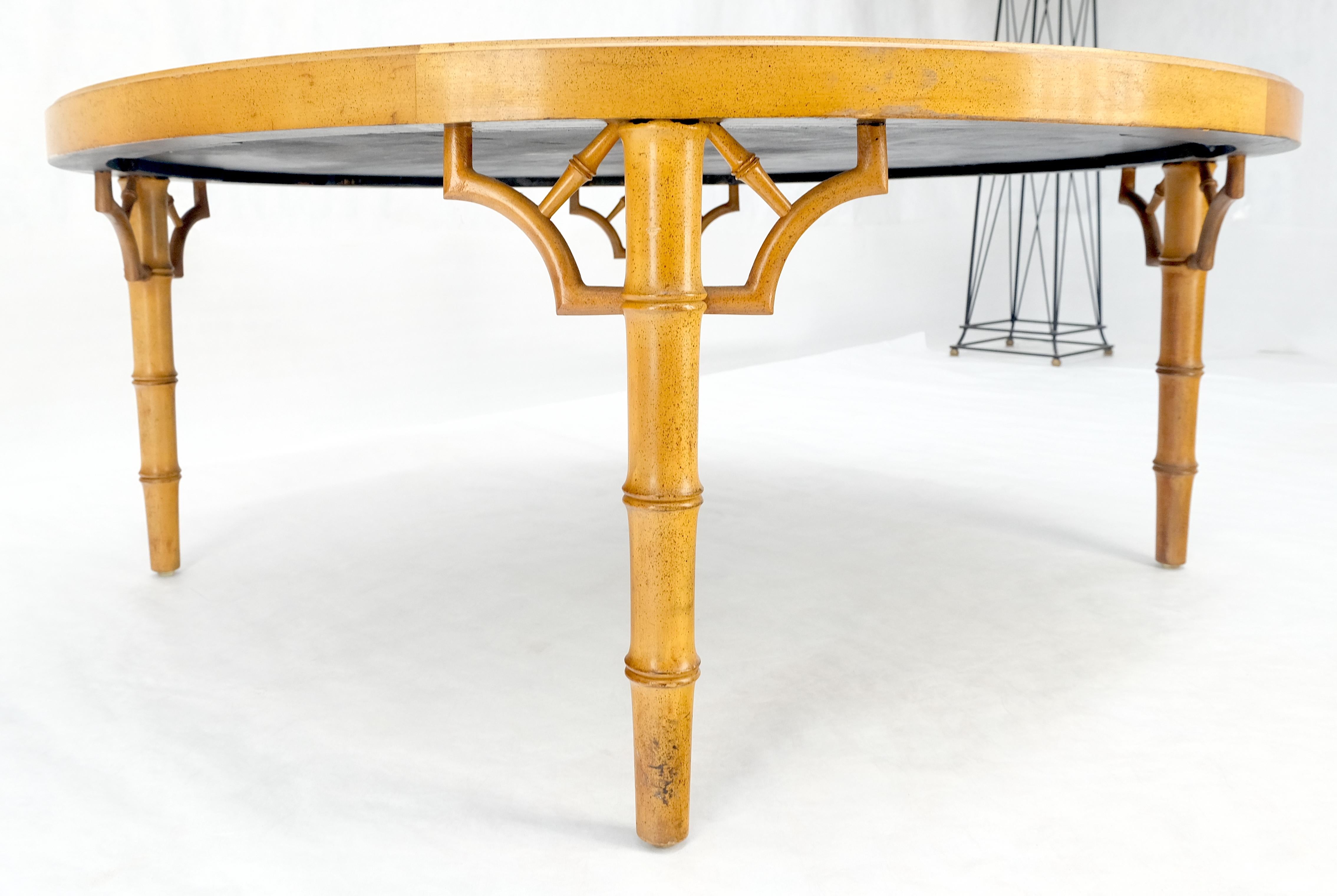Table à café décorative ronde en faux bambou avec feuille d'or et thème de l'éclat de soleil MINT en vente 5