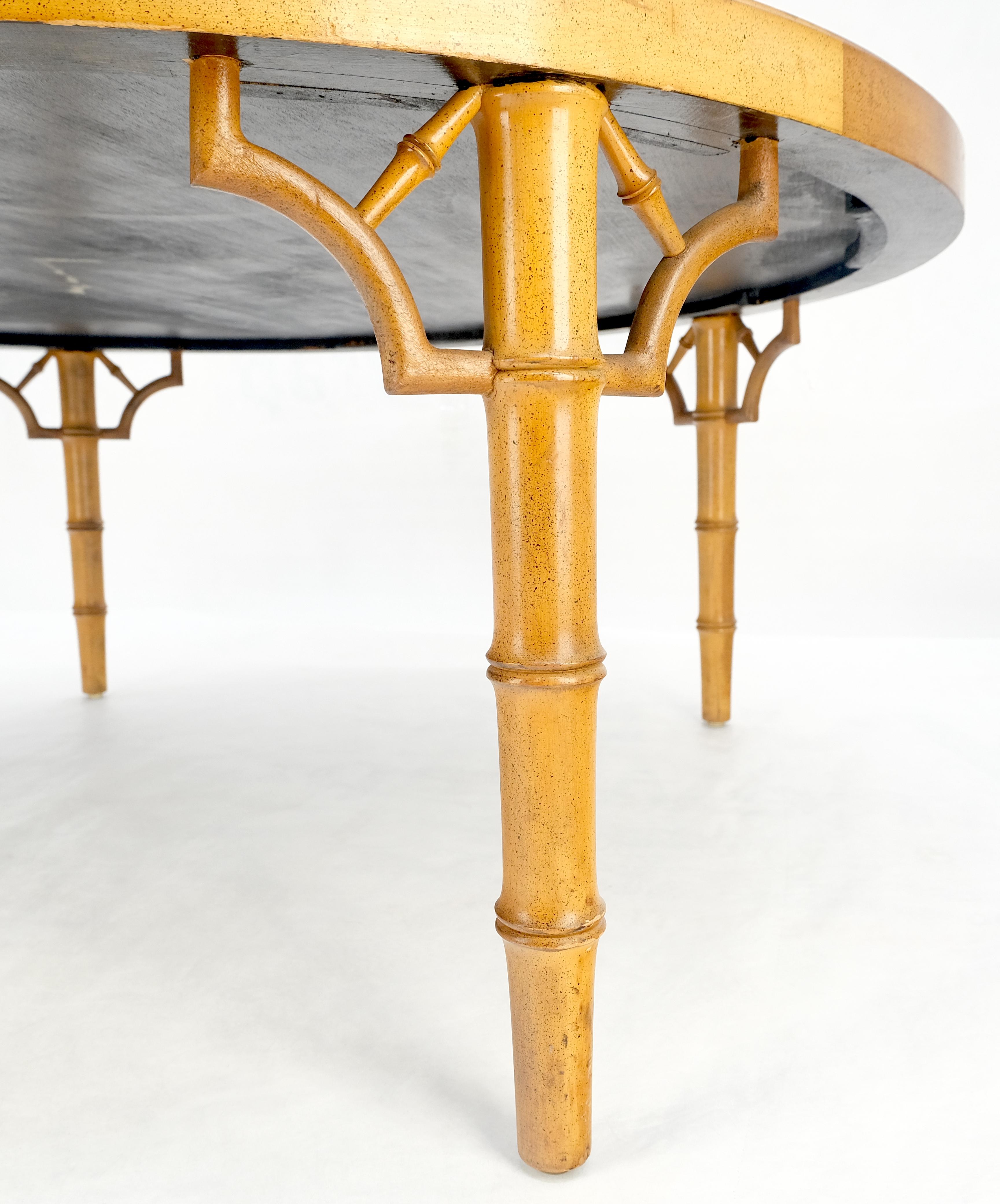 Table à café décorative ronde en faux bambou avec feuille d'or et thème de l'éclat de soleil MINT en vente 6