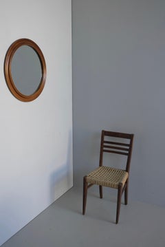 Decorative Round Wooden Wall Mirror, Italy 1960's