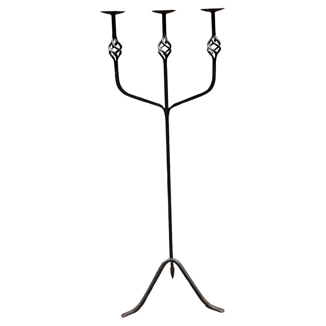 Portacandele decorativo da terra a candelabro in ferro rustico