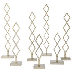 Decorative Set of Metal Geometric Sculptures