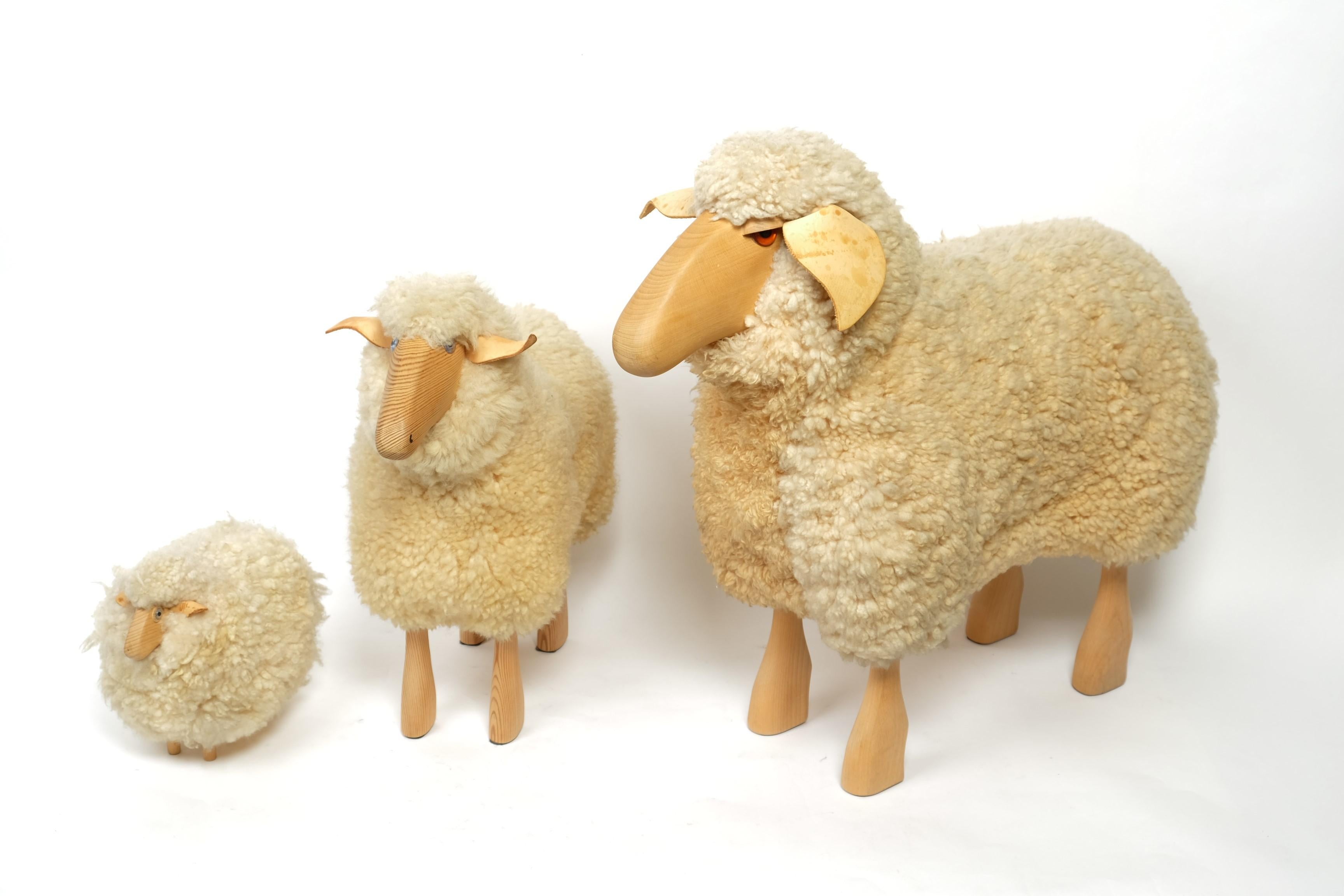 Decorative set of three sheep by Hans Peter Krafft for Meier, Germany 1980s 2