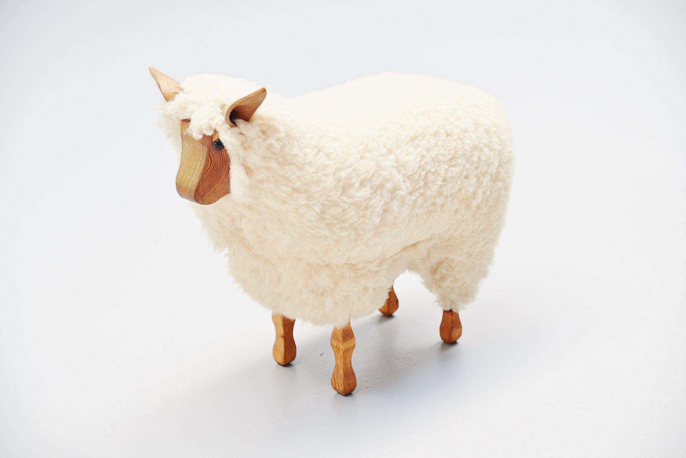 Mid-Century Modern Decorative Sheep Stool, Holland, 1970