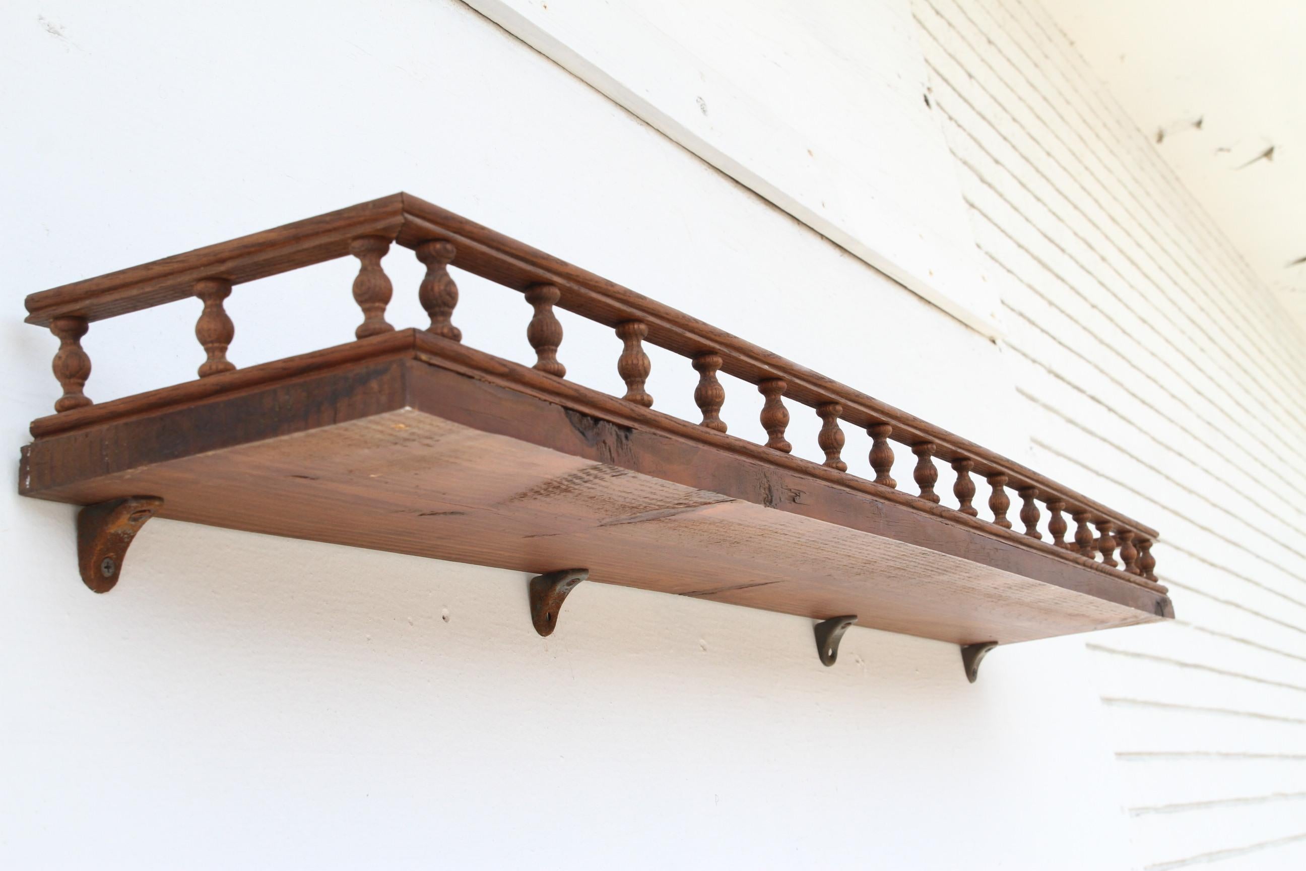 20th Century 4 ft. Decorative Shelf w/ Celtic Brackets