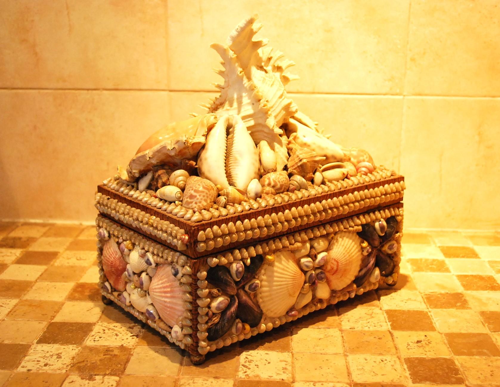 Baroque Revival Decorative Shell Box For Sale