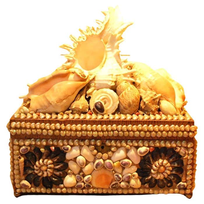 Decorative Shell Box For Sale at 1stDibs