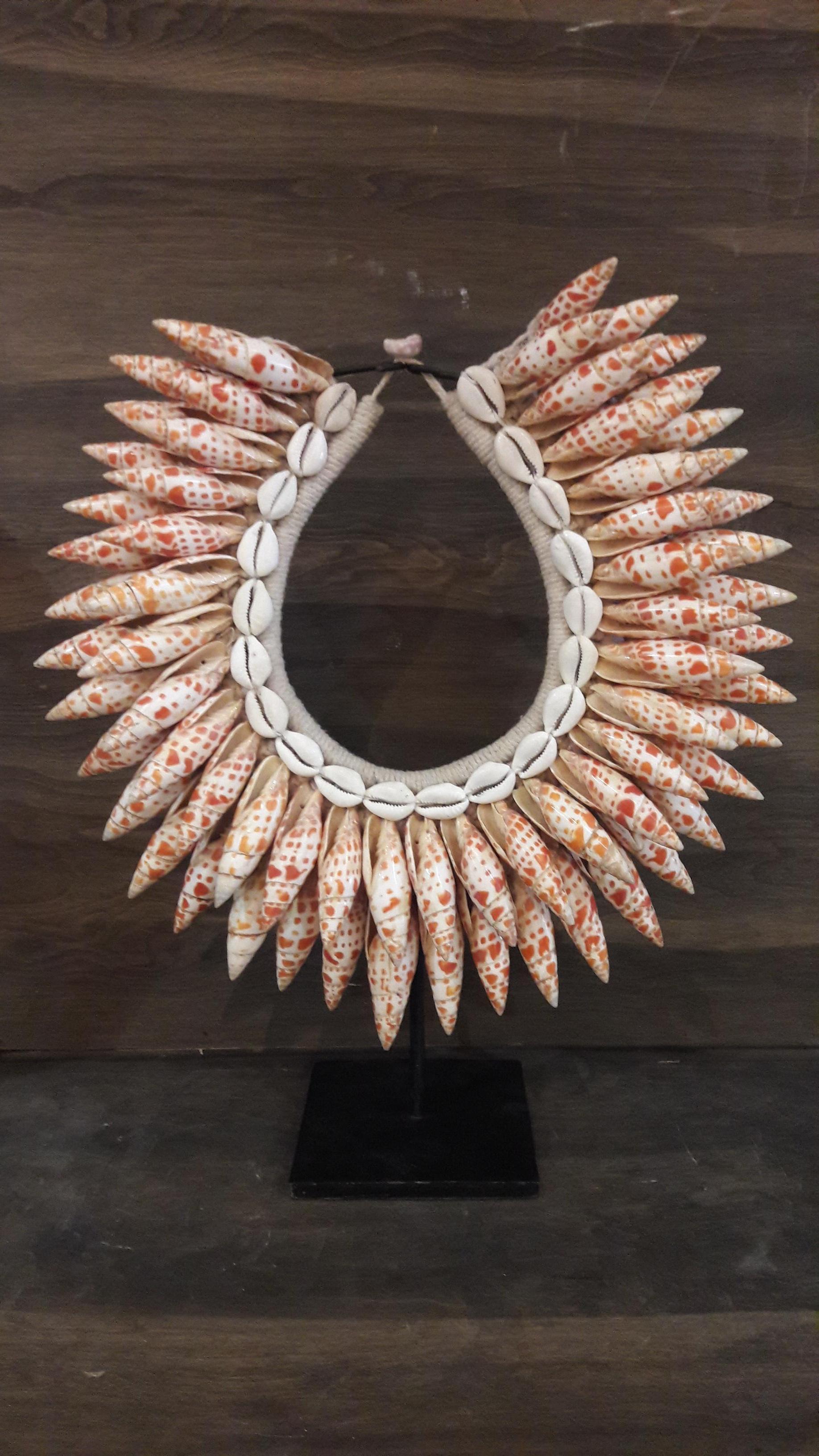 Contemporary Decorative Shell Necklace on Stand