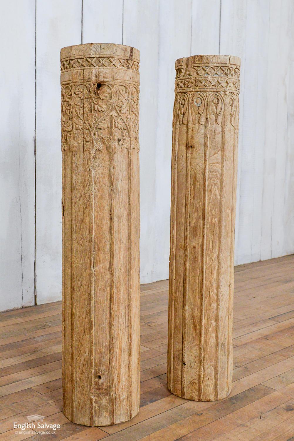 Decorative Short Hardwood Pillars, 20th Century In Good Condition For Sale In London, GB