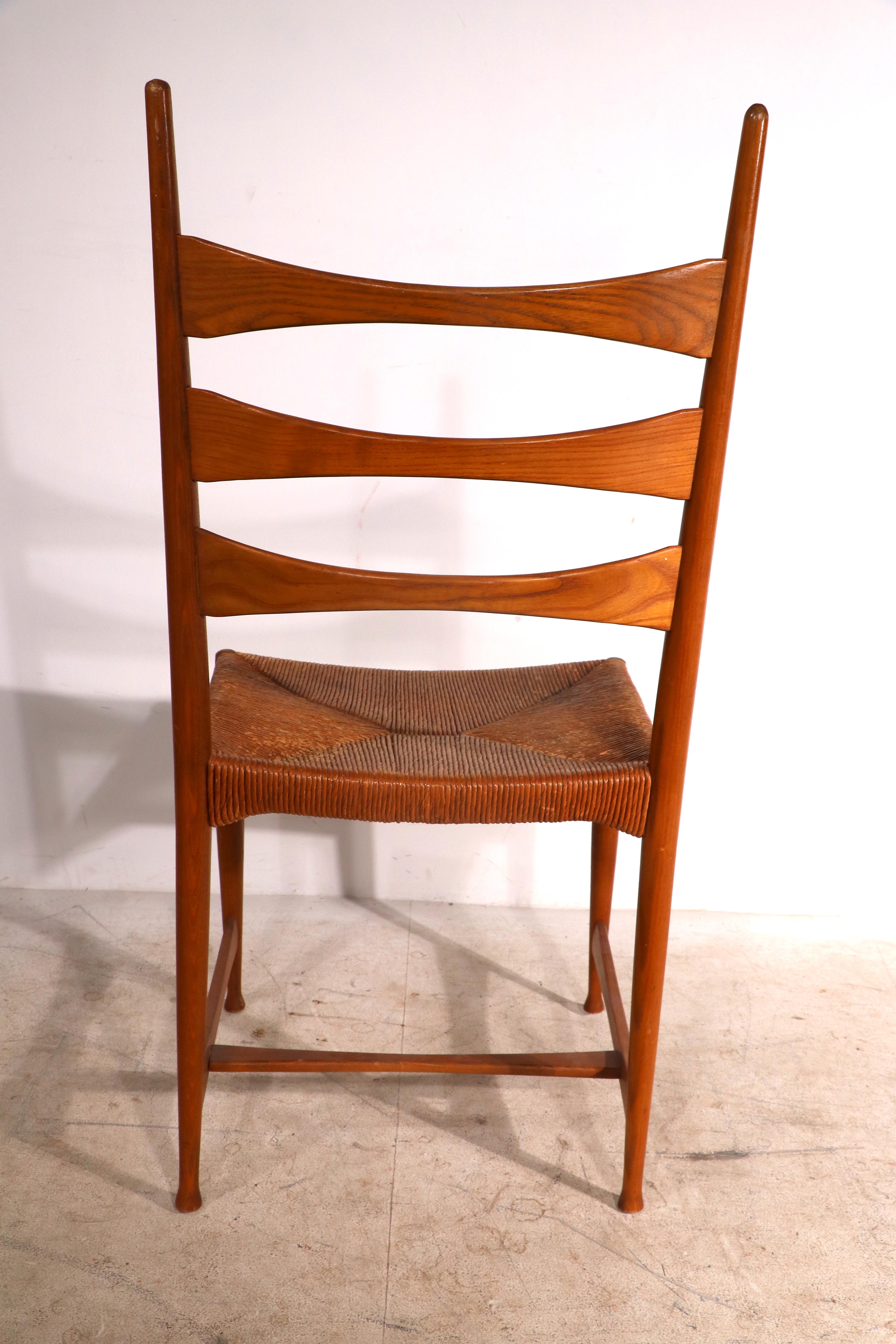 Rush Decorative Side or Dining Chair by Paolo Buffa Made in Italy Ca. 1950’s For Sale