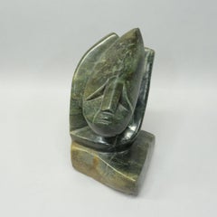 Decorative Signed African Stone Sculpture by Morning Chijumani, Abstract Stand