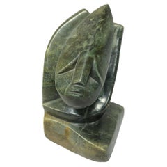 Decorative Signed African Stone Sculpture by Morning Chijumani, Abstract Stand