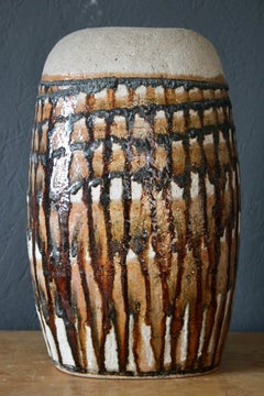 Decorative signed ceramic vase