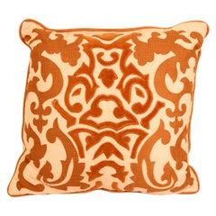 Retro Decorative Silk Velvet Applique Throw Pillow