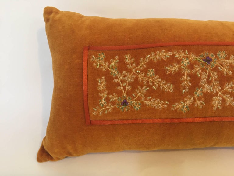 Decorative Silk Velvet Burnt Orange Throw Pillow ...