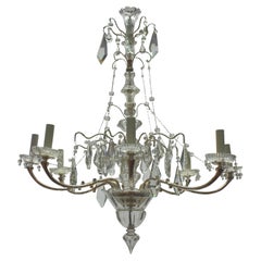 Decorative Silver & Cut Glass Chandelier