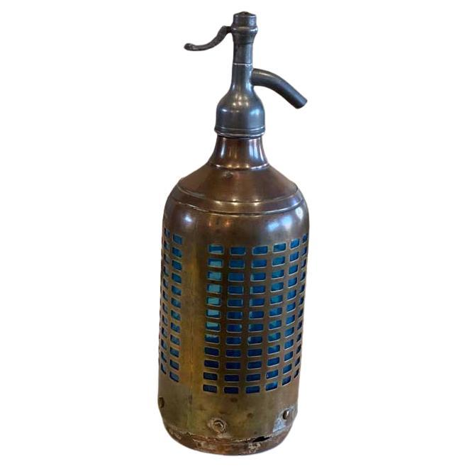 Soda Siphon Seltzer Bottle with Wire Mesh Metal at 1stDibs