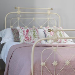 Decorative Small Double Bed in Cream