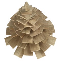 Decorative Small Handmade Wooden Christmas Tree in Oak