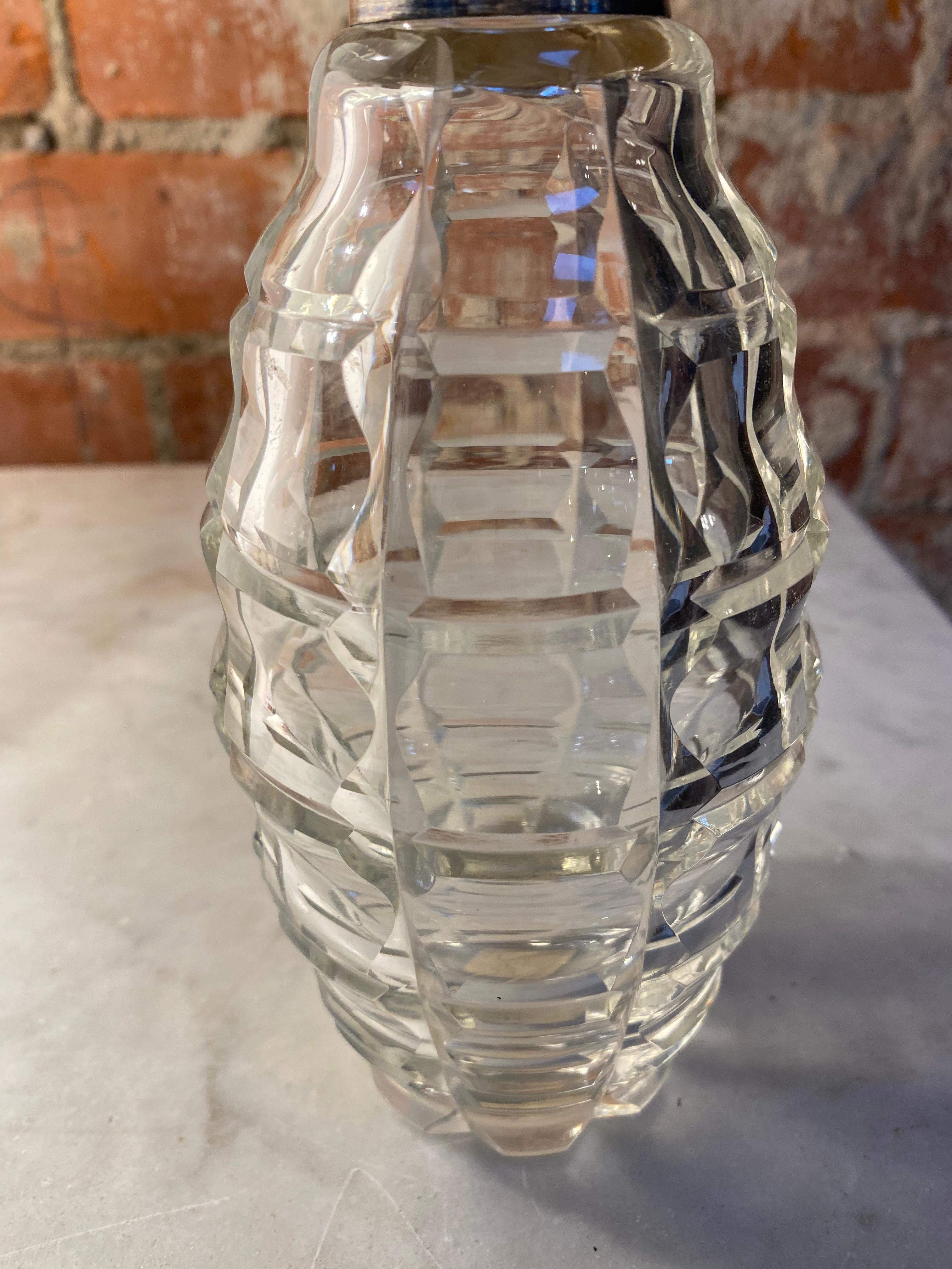 Decorative Small Italian Crystal Decanter / Bottle, 1950s In Good Condition In Los Angeles, CA