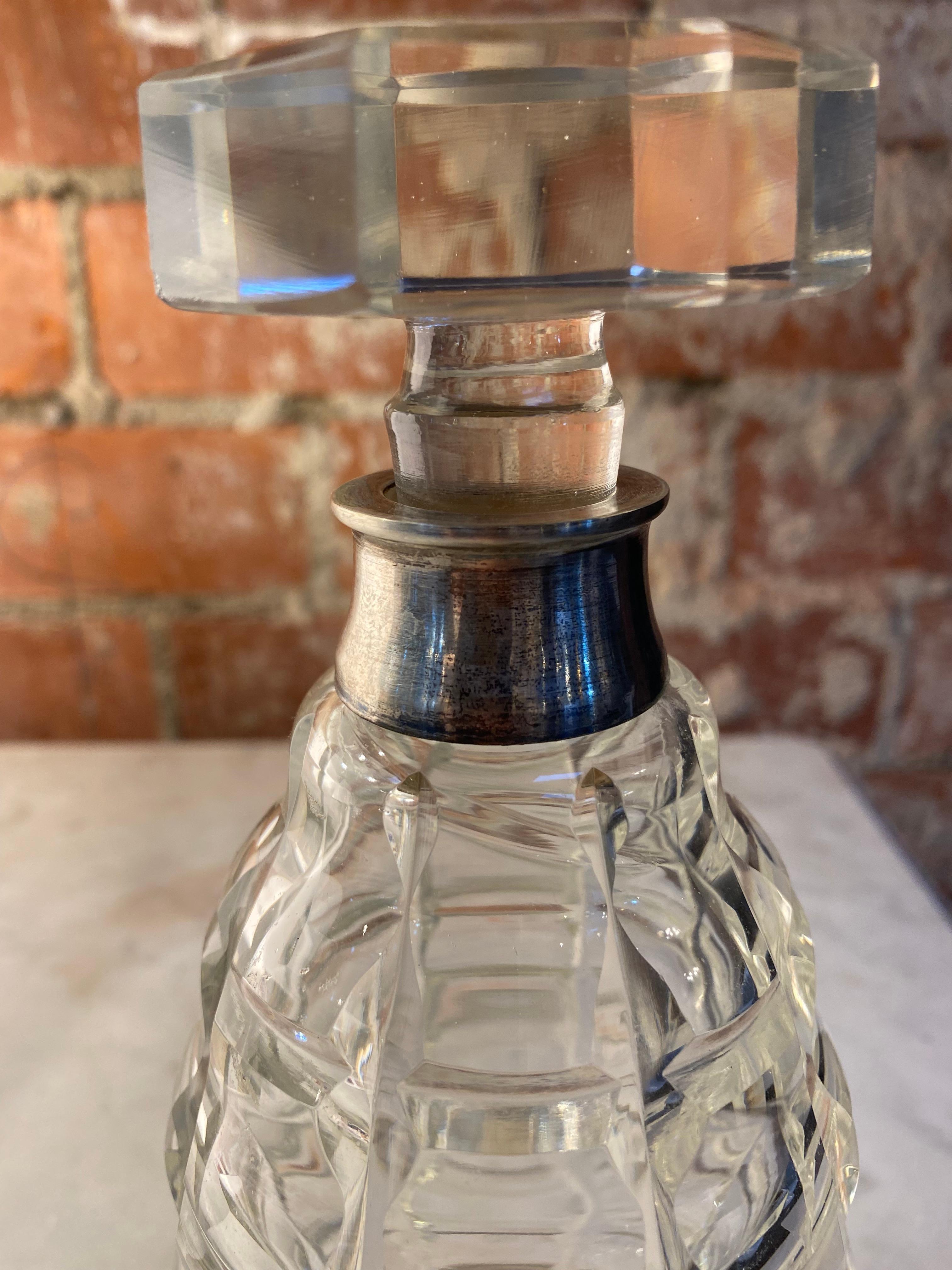 Mid-20th Century Decorative Small Italian Crystal Decanter / Bottle, 1950s
