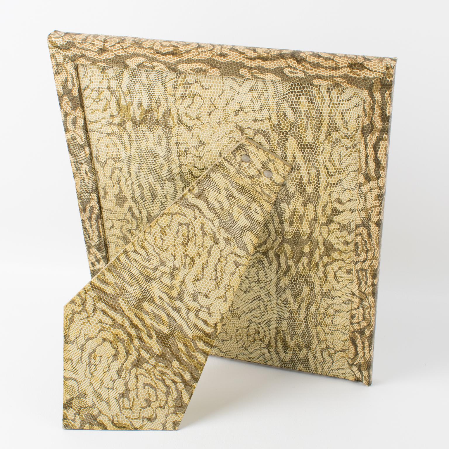 French Decorative Snake-Skin-Like Camouflage Pattern Picture Frame For Sale