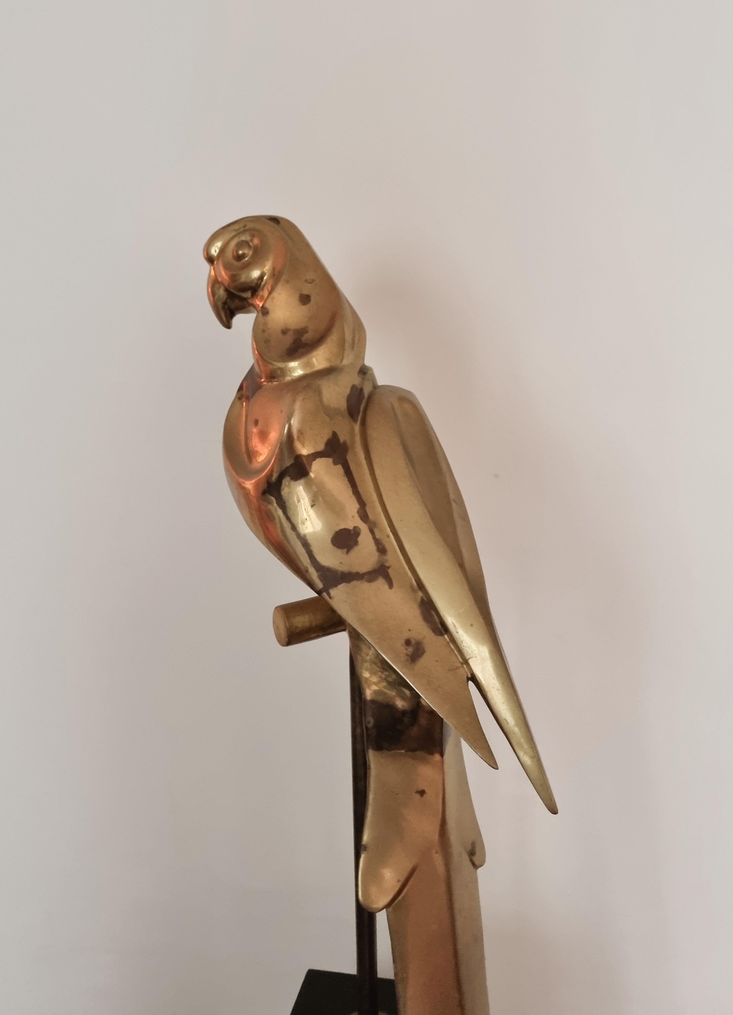 Decorative solid brass sculpture, parrot, 1970s Palm Beach- / Hollywood- Regency For Sale 4
