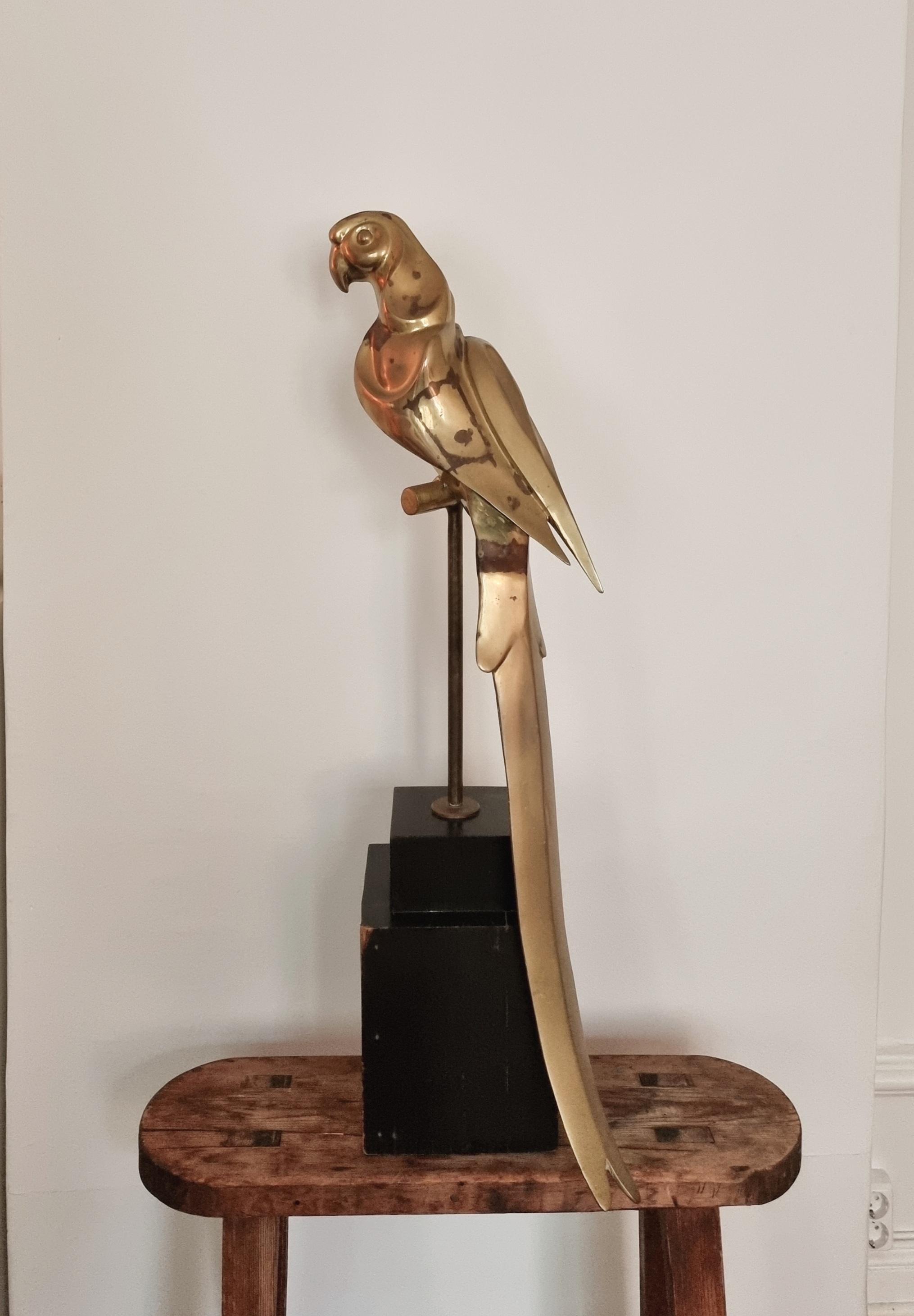 Decorative solid brass sculpture, parrot, 1970s Palm Beach- / Hollywood- Regency For Sale 5