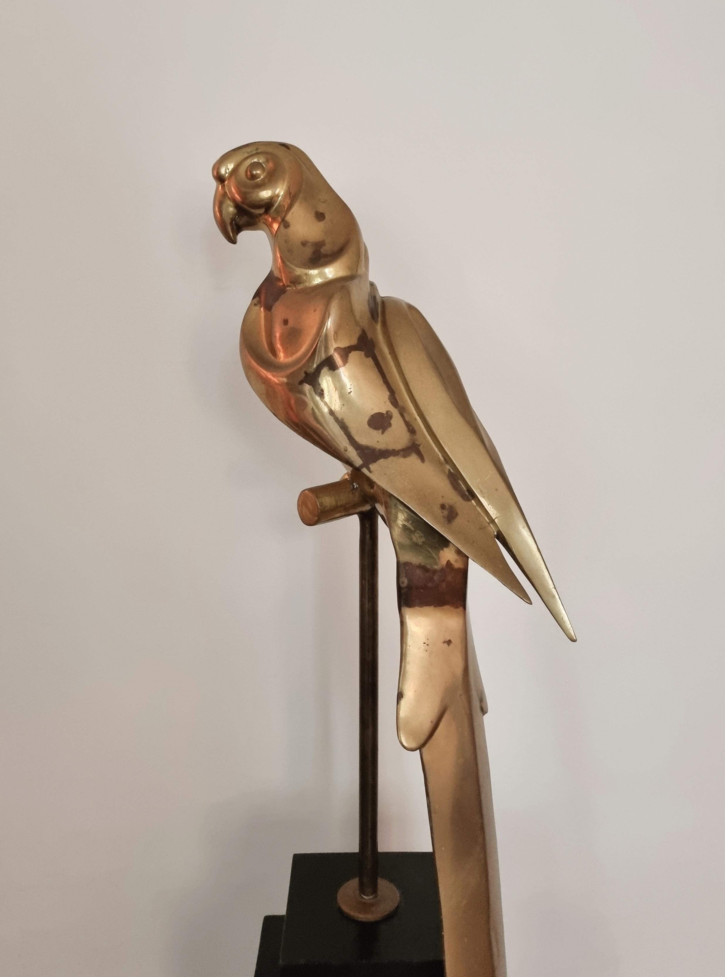 Decorative solid brass sculpture, parrot, 1970s Palm Beach- / Hollywood- Regency For Sale 7