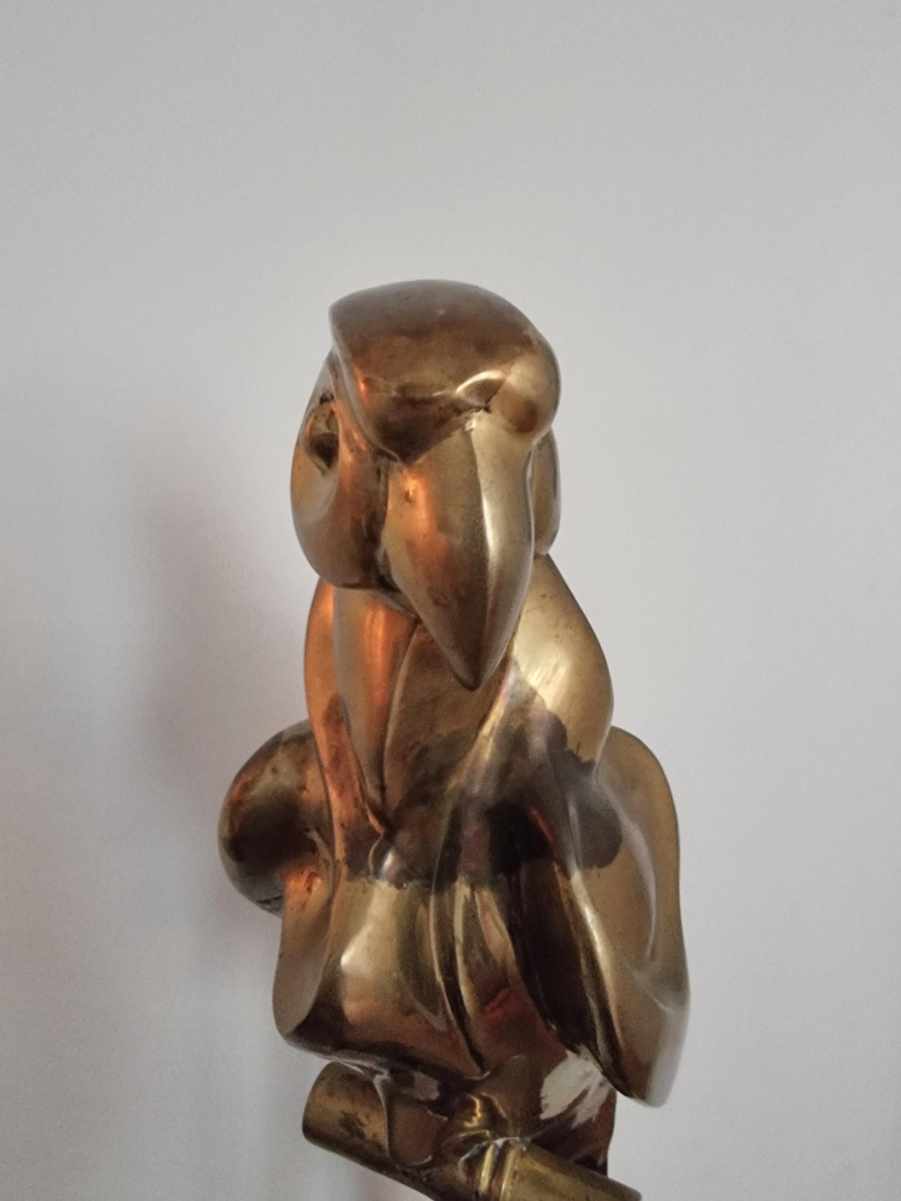Decorative solid brass sculpture, parrot, 1970s Palm Beach- / Hollywood- Regency For Sale 8
