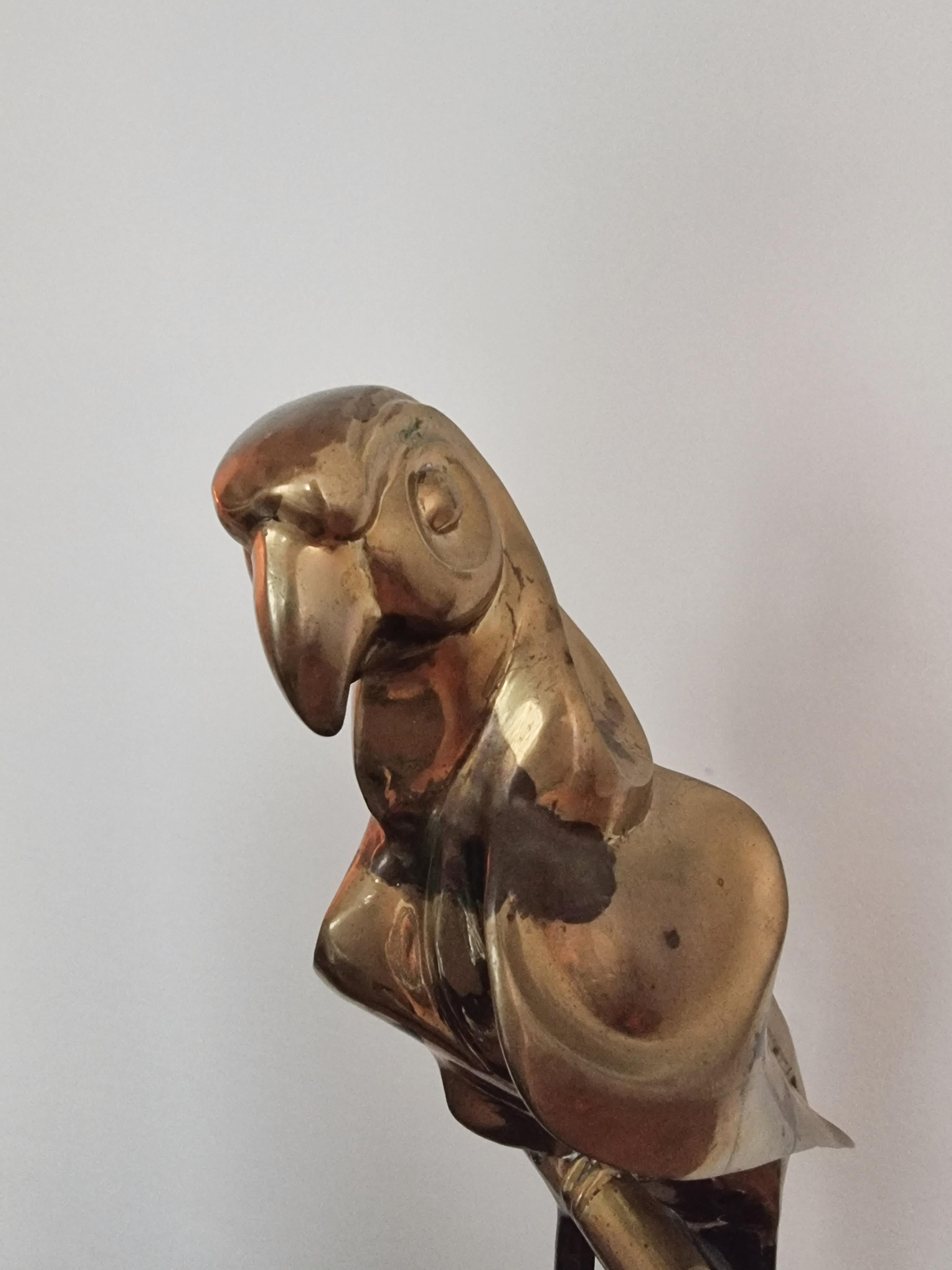 Decorative solid brass sculpture, parrot, 1970s Palm Beach- / Hollywood- Regency For Sale 9