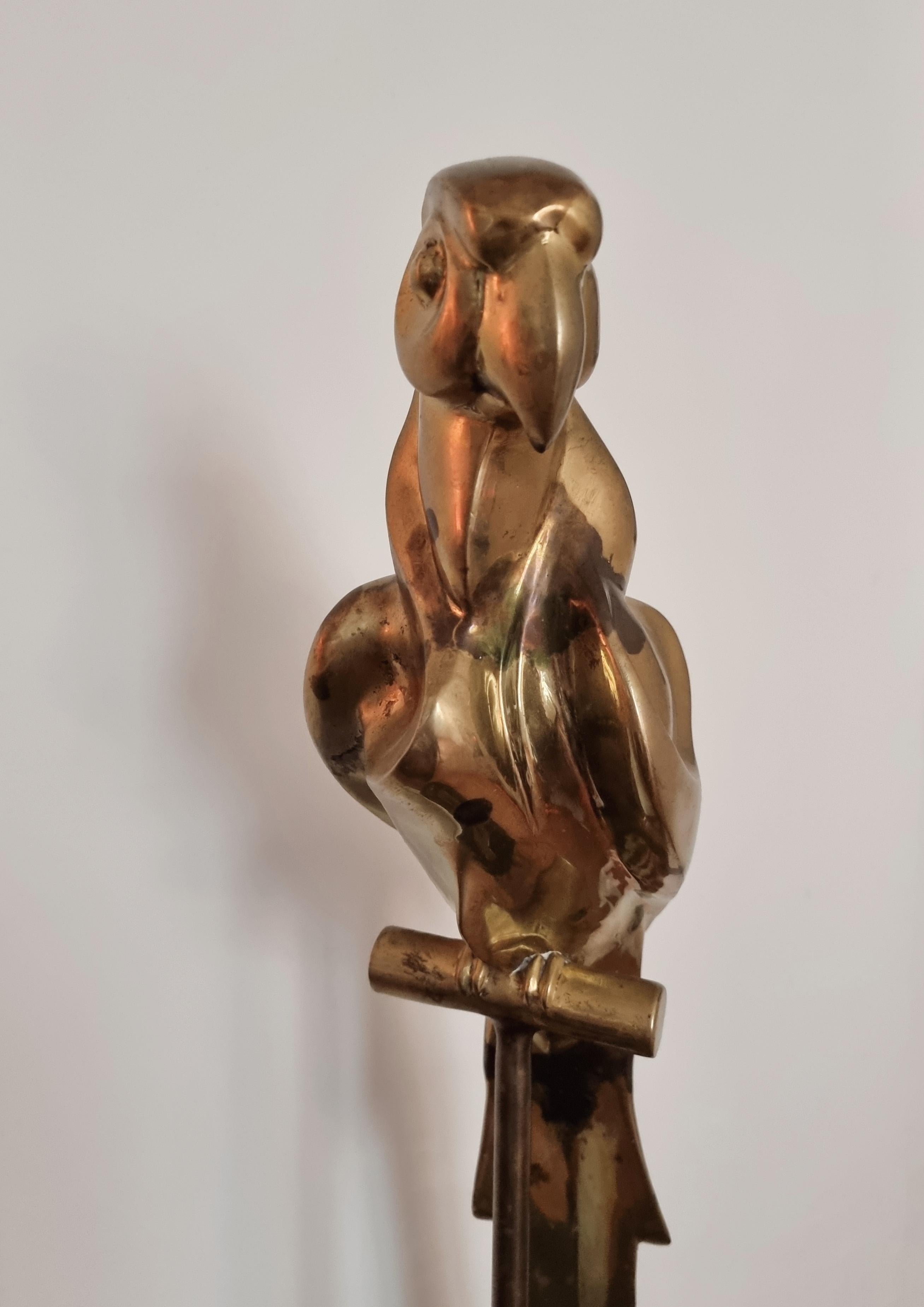 Decorative solid brass sculpture, parrot, 1970s Palm Beach- / Hollywood- Regency For Sale 11