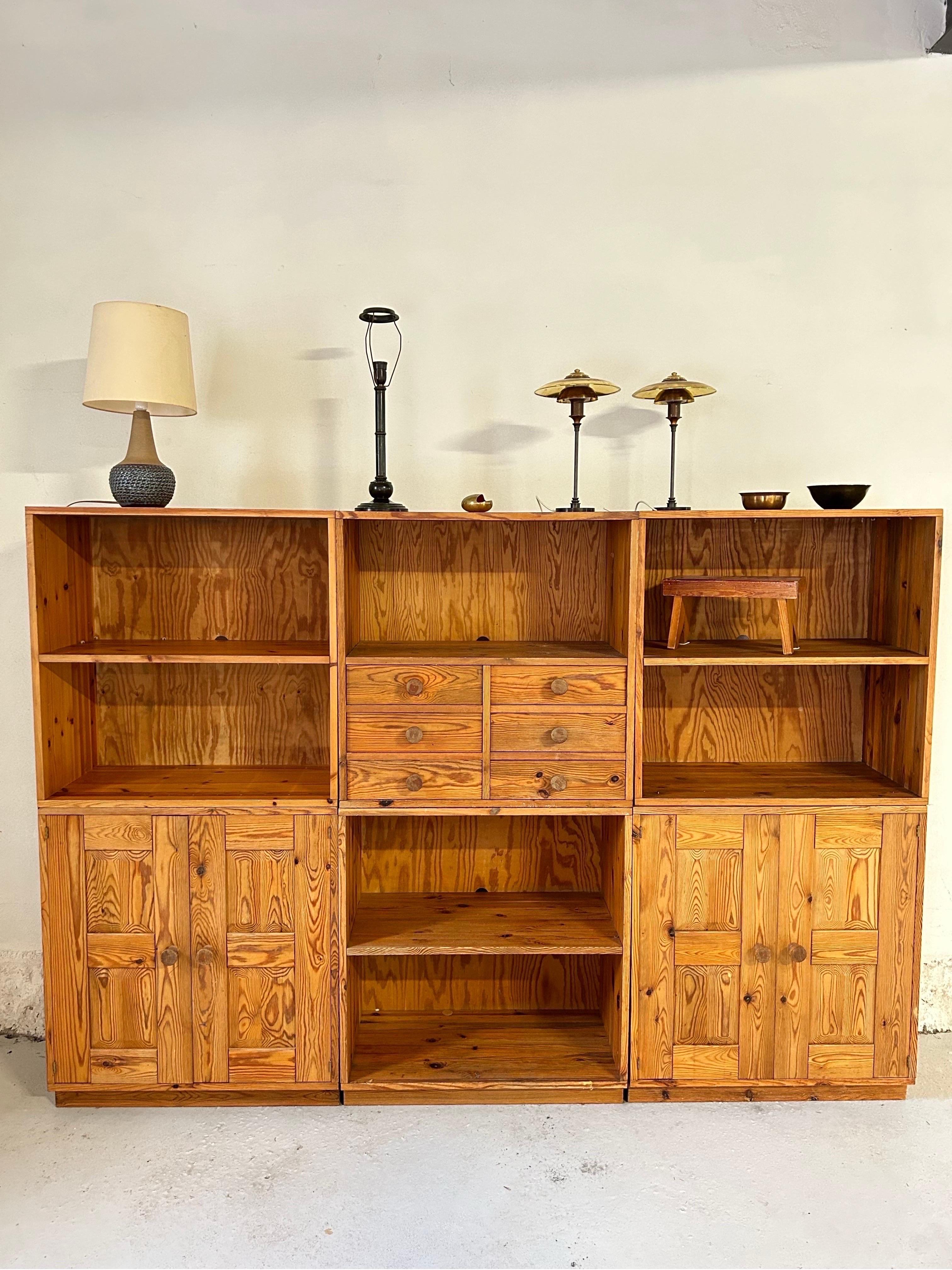 Swedish Decorative Solid Pine cabinets by Luxus, Sweden 1970’s For Sale