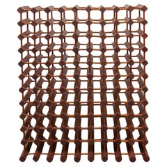 Dekoratives Weinflaschenregal aus massivem Teakholz, hergestellt in Dänemark, 1960er Jahre