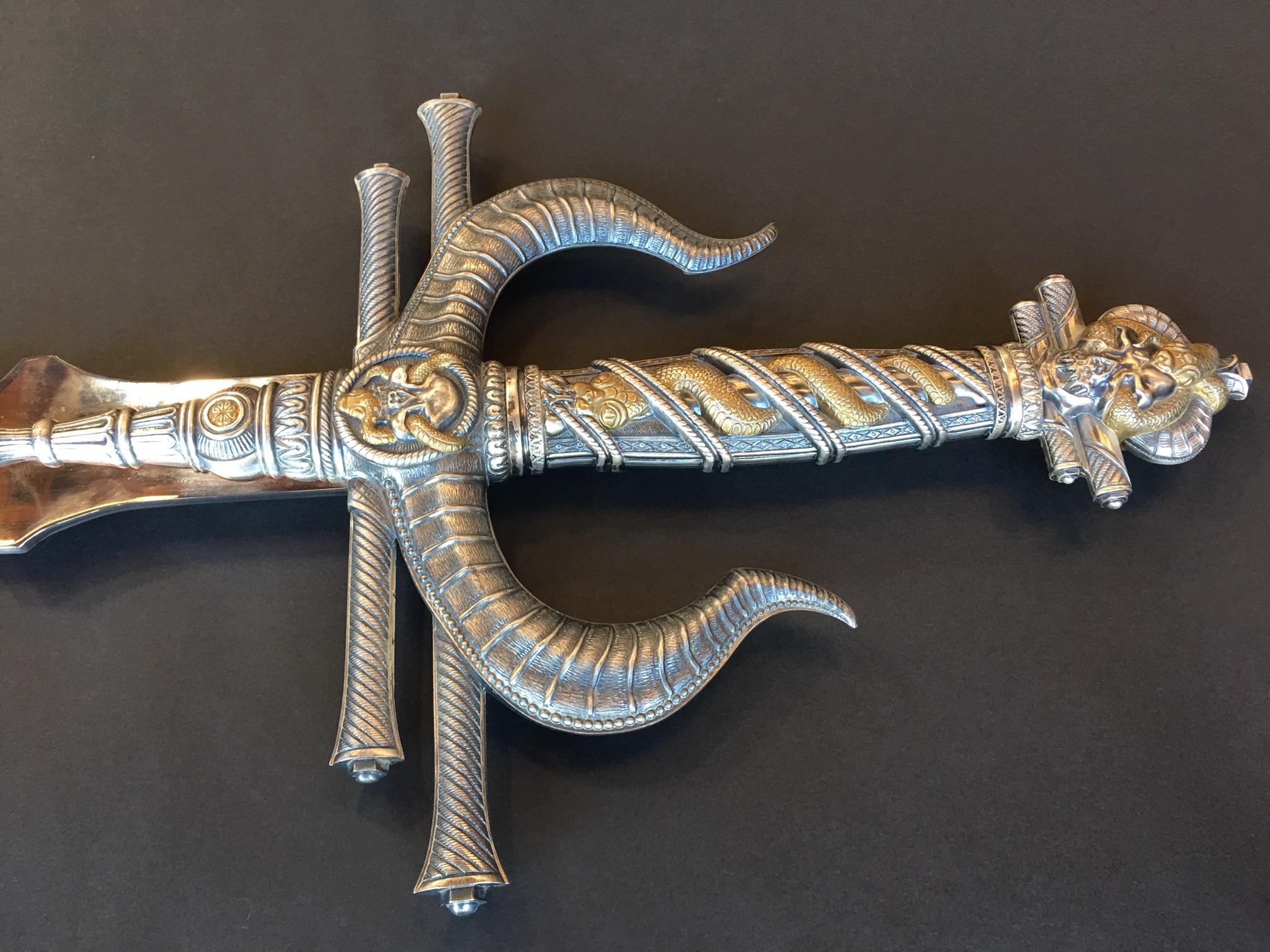 20th Century Decorative Spanish Metal Sword For Sale