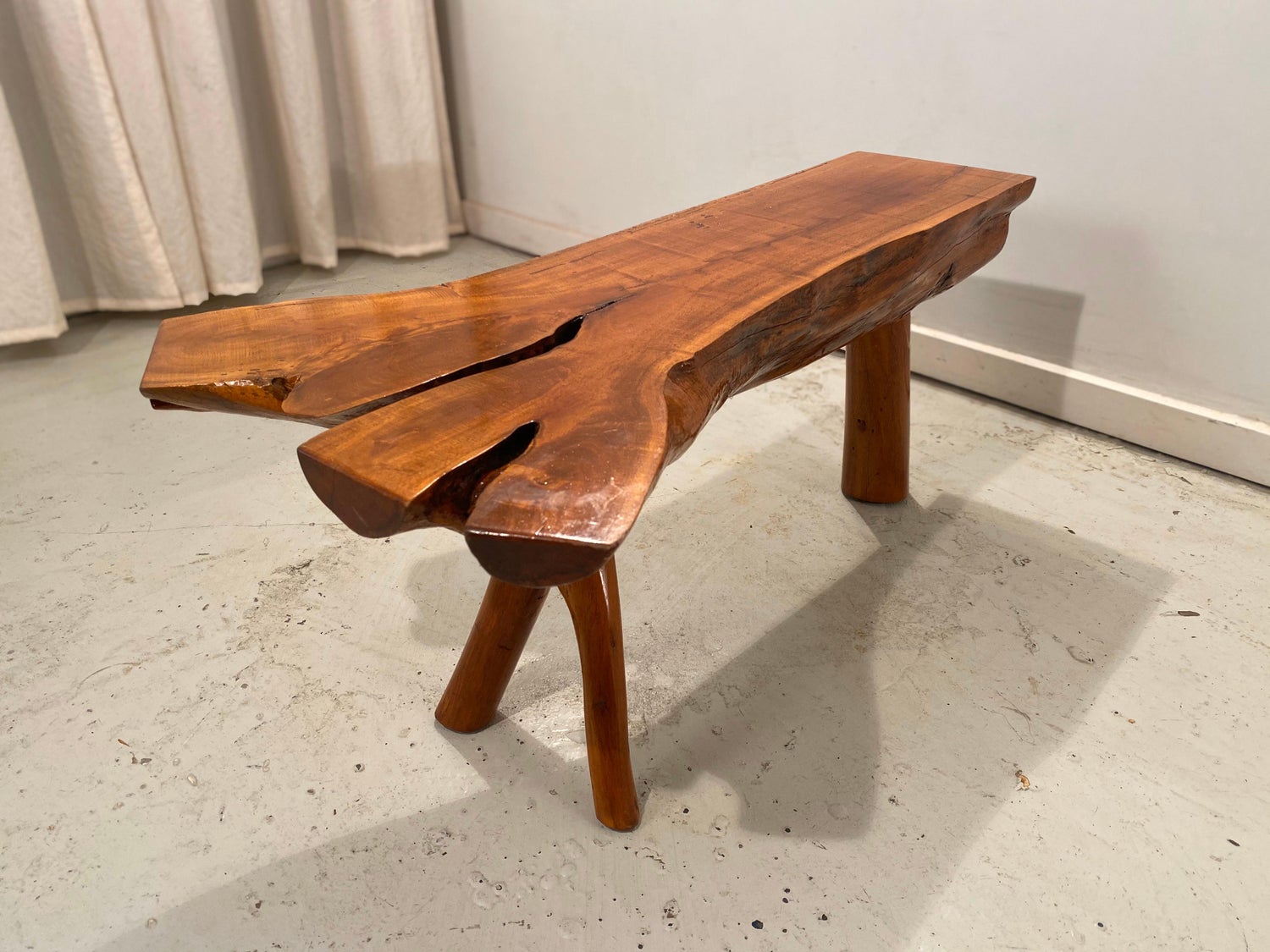 Decorative Split Wood Log Coffee Or Side Table Or Bench For Sale
